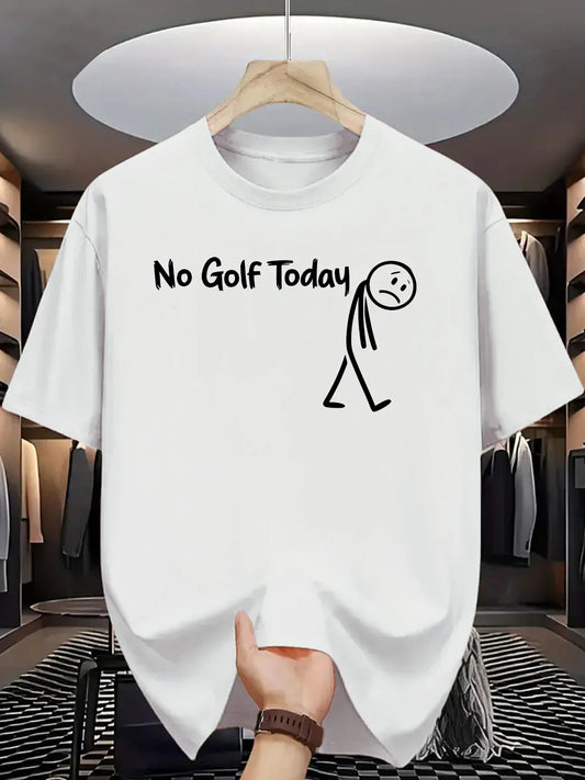 Lustiges „No Golf Today“-Grafik-T-Shirt, hellviolett, lässig, für Golfer, alltägliche Wochenend-Outfits, atmungsaktiv, Rundhalsausschnitt